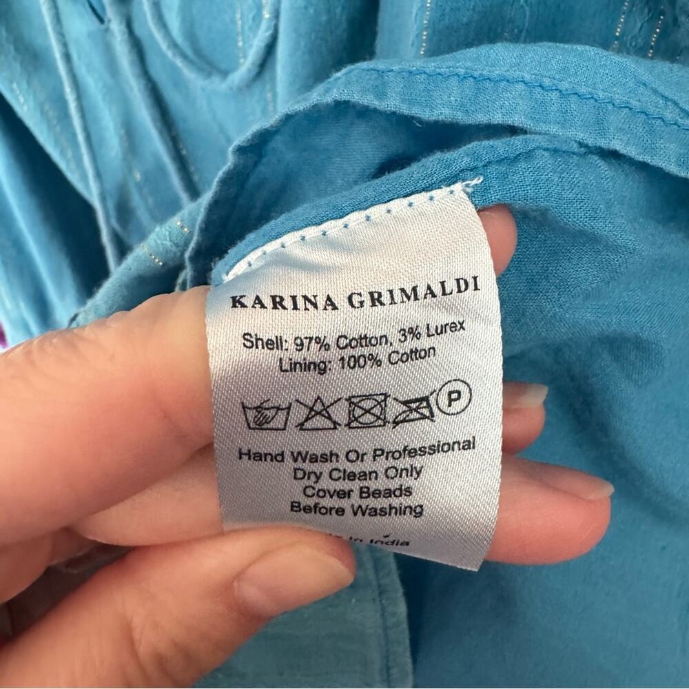 Karina Grimaldi Revolve Blue Daisey Metallic Ruffled Mini Dress Size XS - Picture 7 of 7